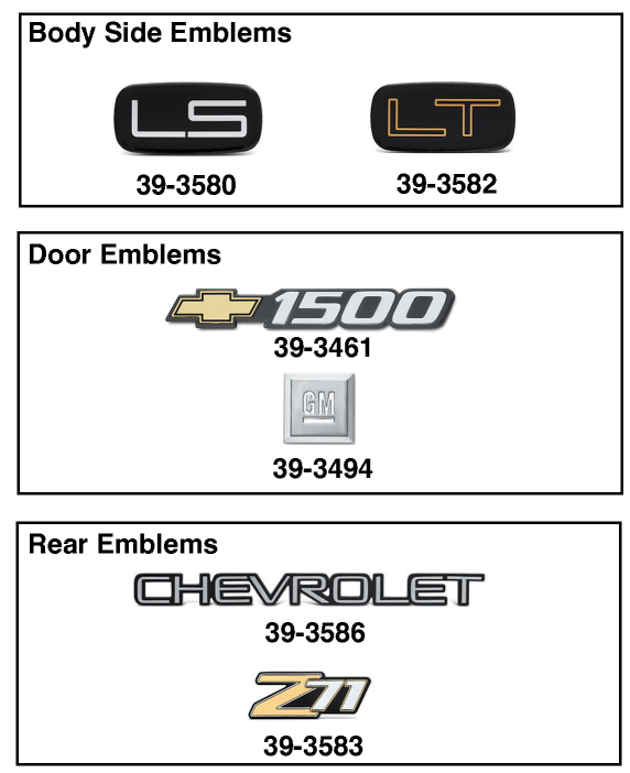Tahoe and Suburban Emblems