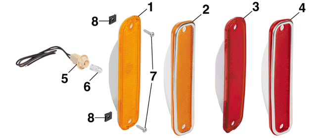Dually Rear Fender Sidemarker Lamps