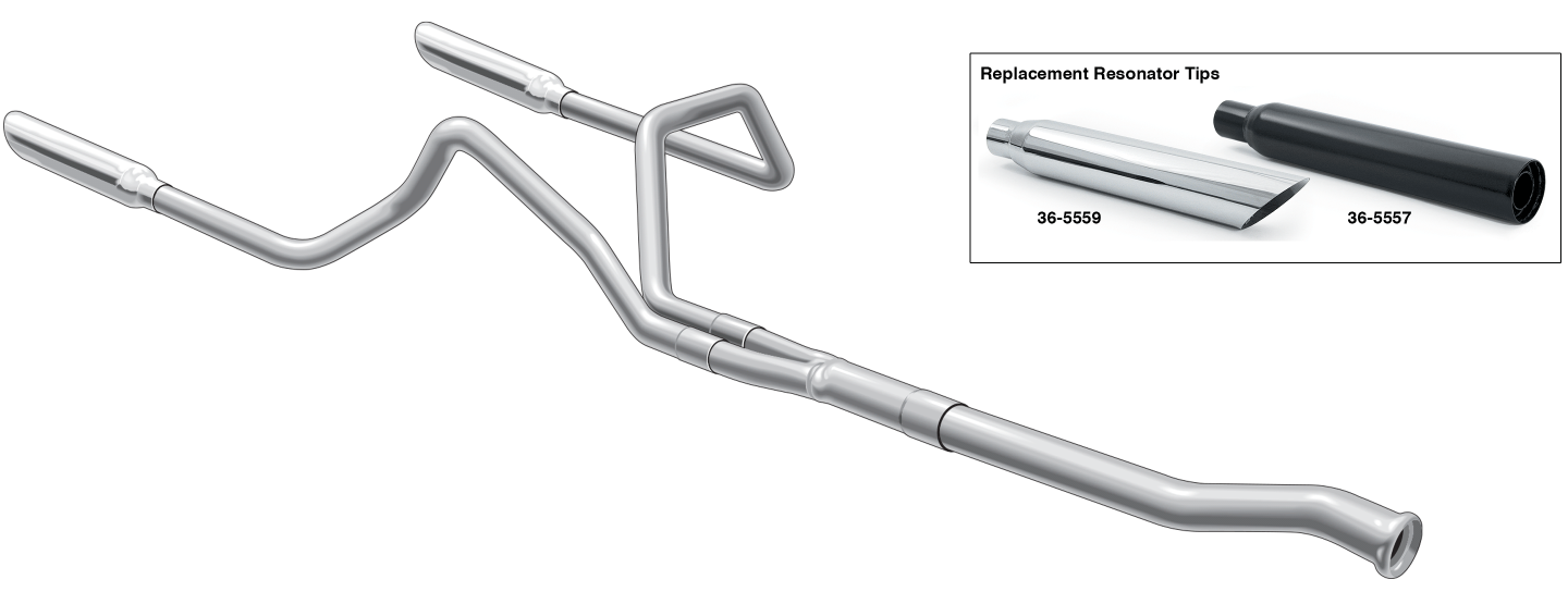 Cat-Back Performance Dual Exhaust System with Resonator Tips