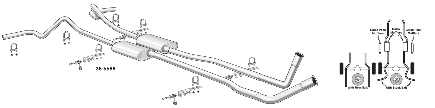 1973-89 Complete High Performance Bolt-On Exhaust Systems Connect without Welding