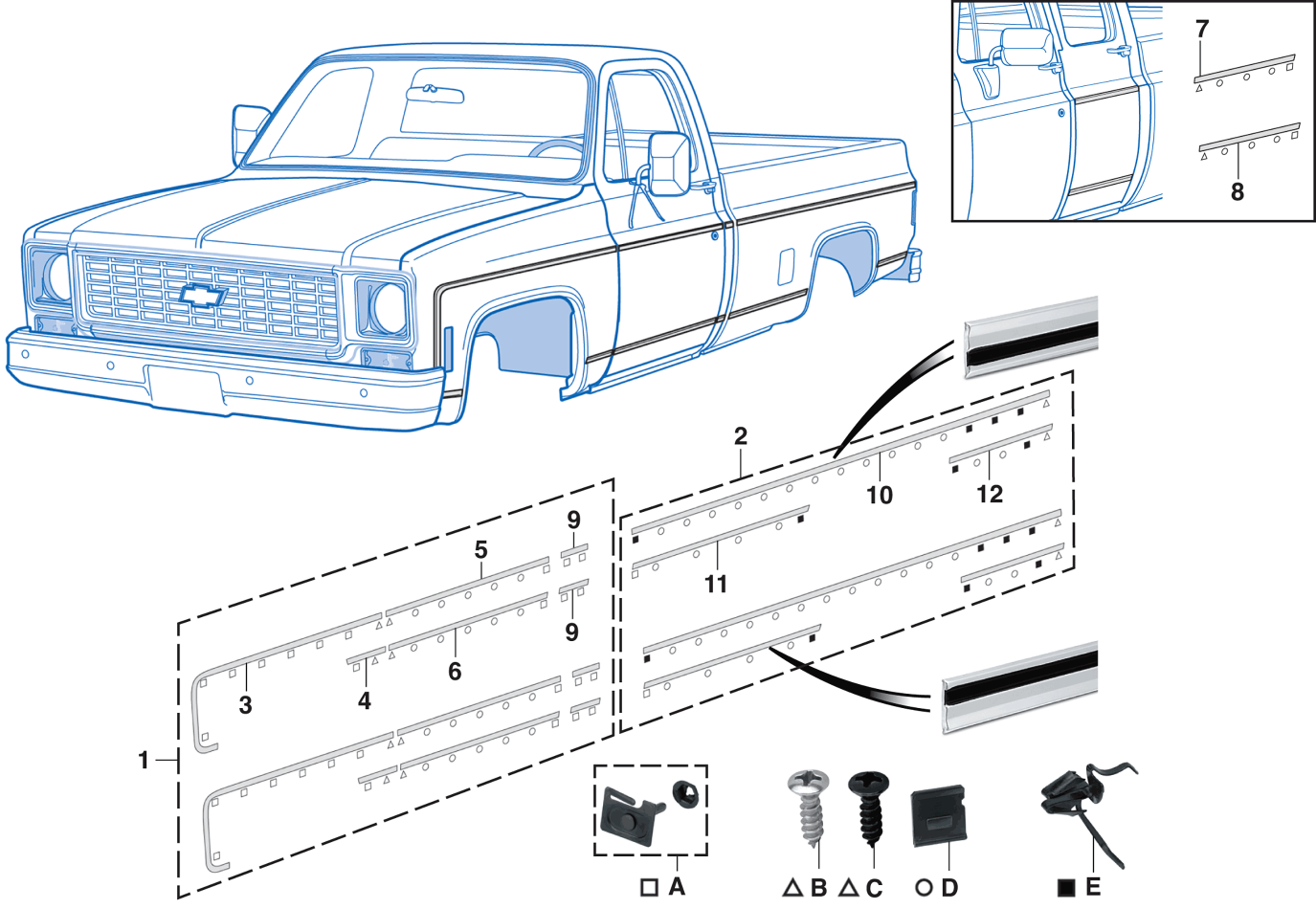 1973-80 Fleetside Side Molding