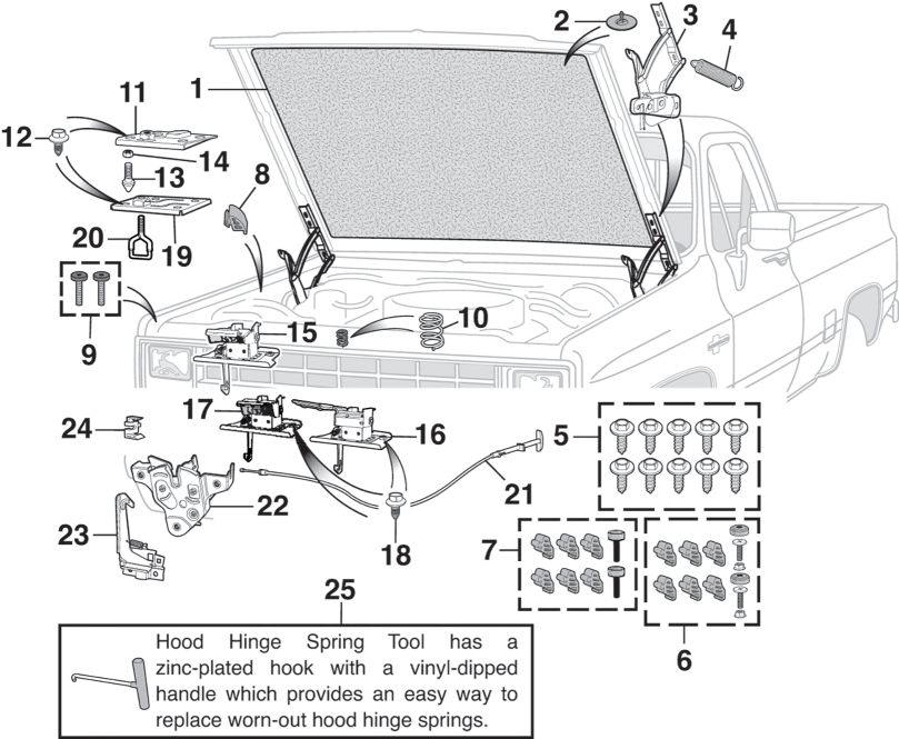 1973-80 Hood Components