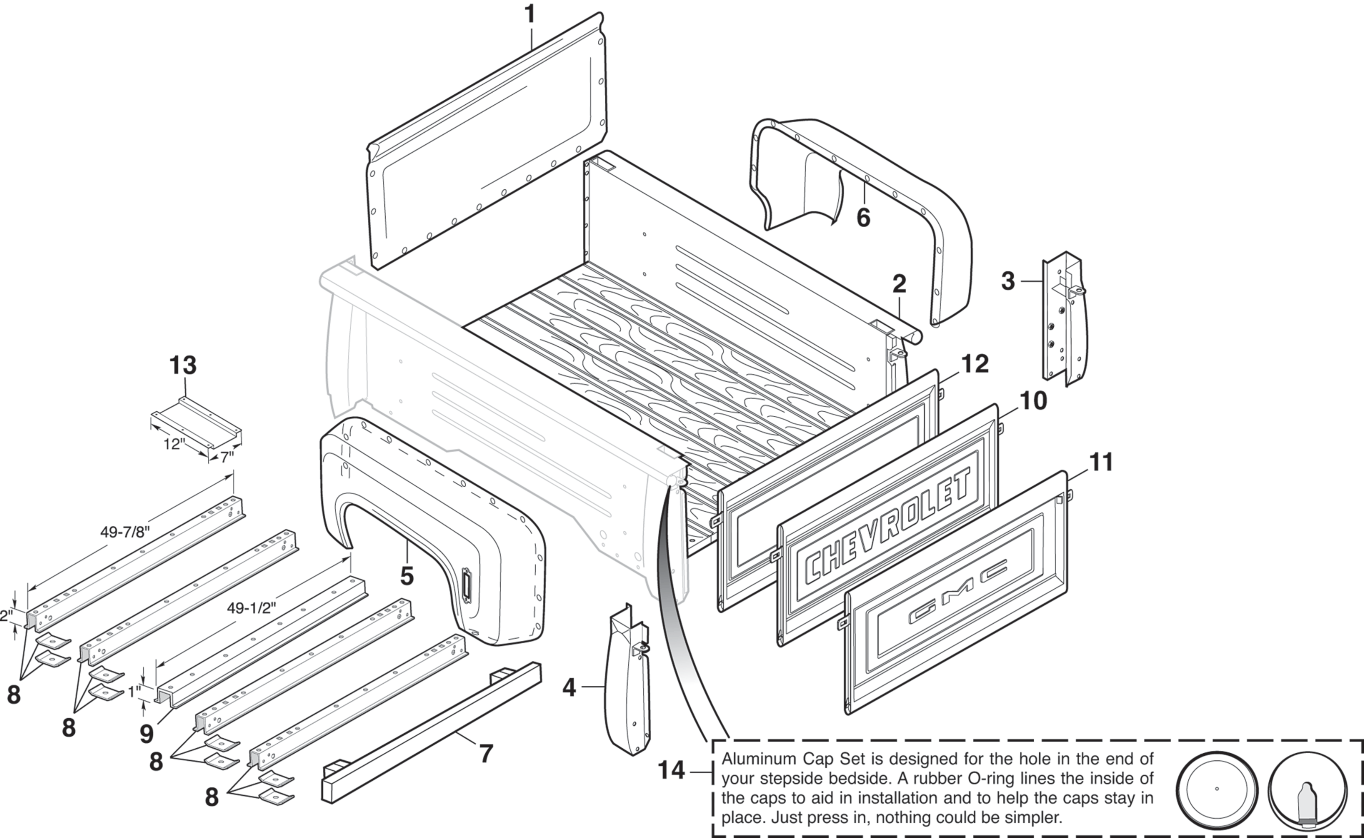 1973-87 Stepside Steel Bed Panels