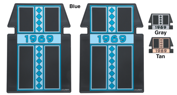 "1969" Retro Rubber Floor Mat Sets