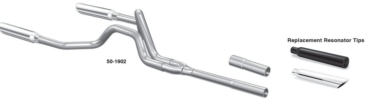 Cat-Back Performance Dual Exhaust System with Resonator Tips